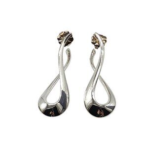 Sterling Silver Infinity Drop Earrings 925 Twisted Design